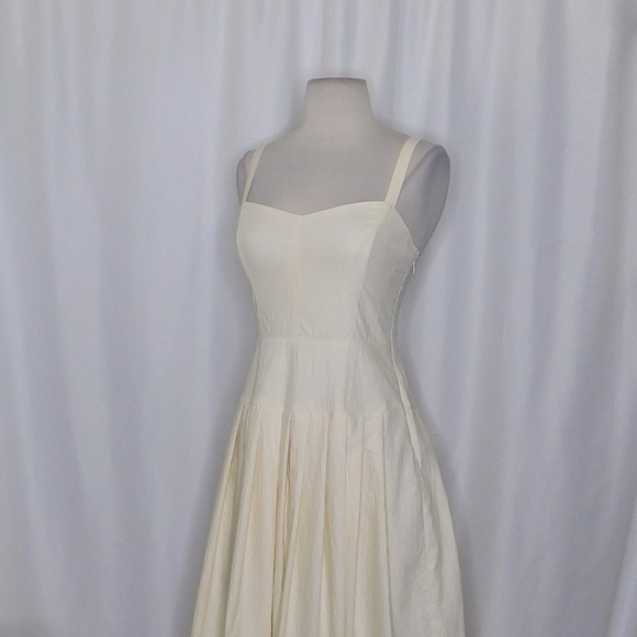 NWT!! J. CREW Pleated Drop-Waist Dress Crinkle Cotton Blend Natural Ivory Size 0 - Picture 7 of 15